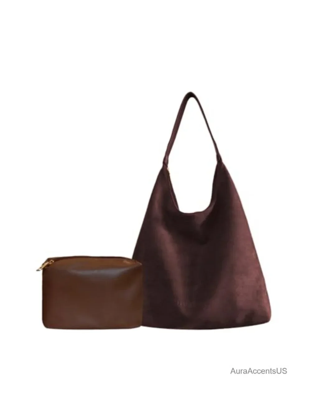 Suede Shoulder Bag Women Large Hobo Tote Purse Zipper